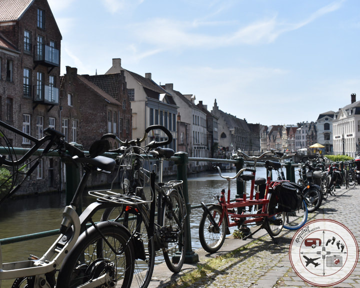 Bikes Along the River, Lys / Leie, Ghent / Gent, Belgium; Belgian Cities You Must Visit