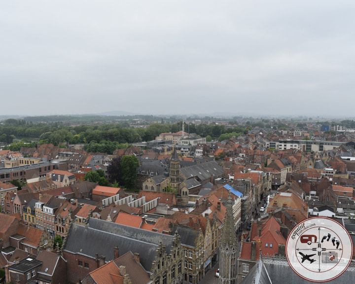 Views from the top of the In Flanders Fields Museum Tower, Ypres, Belgium