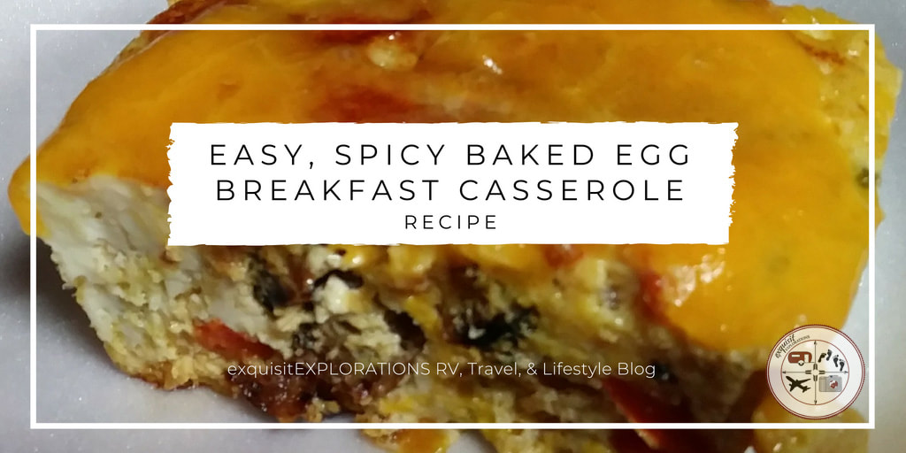Easy, Spicy Baked Egg Breakfast Casserole, loaded with sausage and veggies