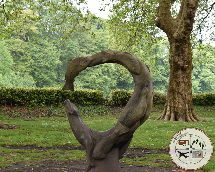 One of several carvings in Parc Bute Park, Cardiff, Wales; Travel Inspiration from exquisitEXPLORATIONS Travel Blog
