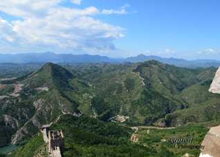 landscape view, top of great wall of china