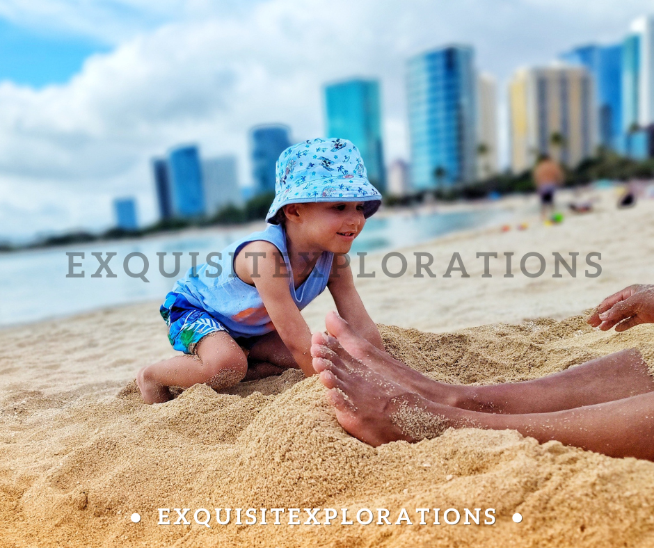 Play in the Sand at Ala Moana Beach; Free Things to See and Do in Honolulu; Things to Do in Honolulu With Kids by exquisitEXPLORATIONS Travel Blog