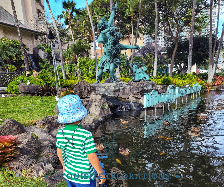 Hilton Hawaiian Village Hula Dancers Statue; Free Things to See and Do in Honolulu; Things to Do in Honolulu With Kids by exquisitEXPLORATIONS Travel Blog