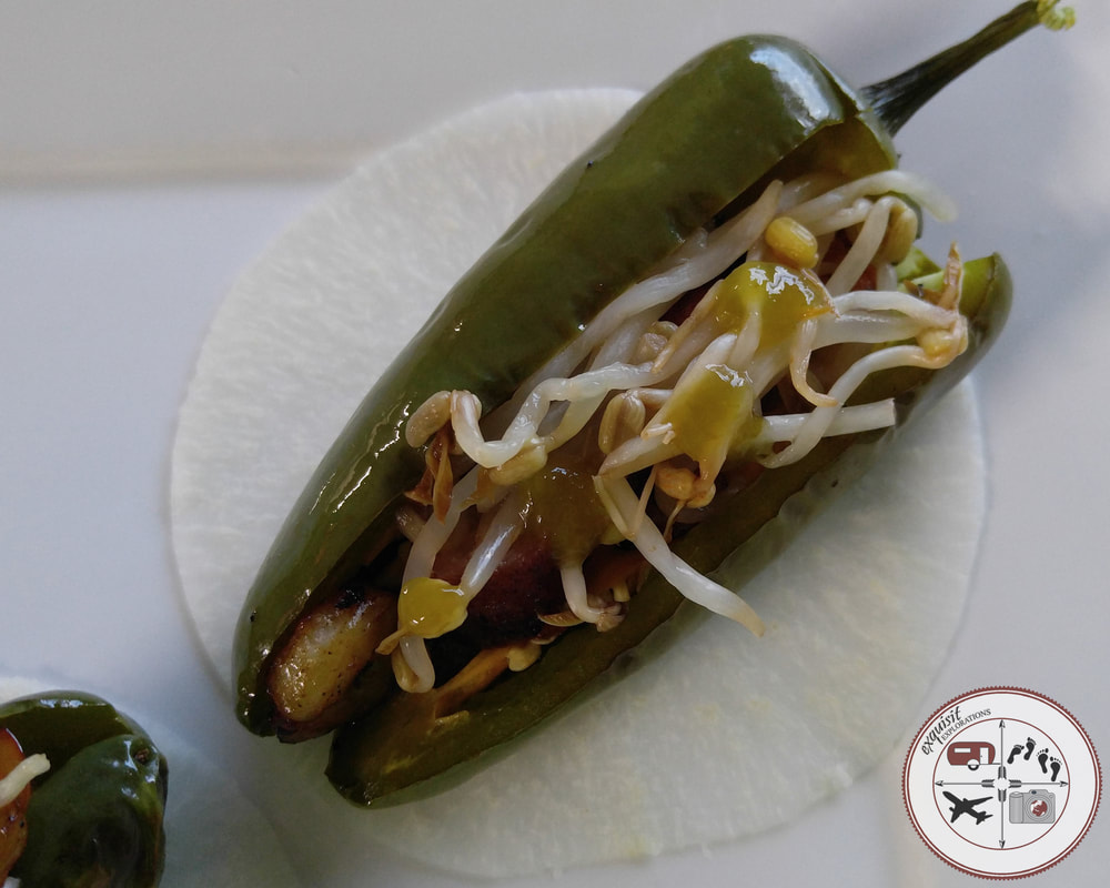 Paleo-Friendly, Low-Carb Jicama Stuffed Jalapeno Tacos Topped with Bean Sprouts, Delicious Paleo Taco Recipe