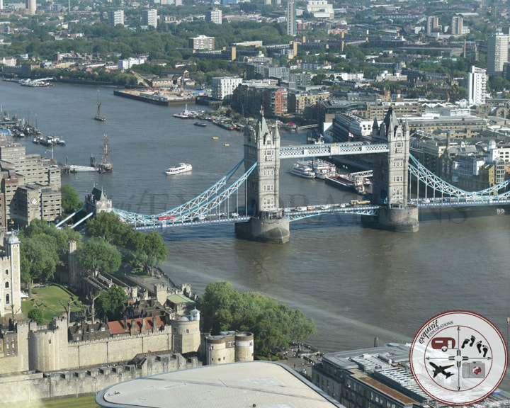Tower Bridge from Sky Garden, London, England, UK; travel tips, things to do in London
