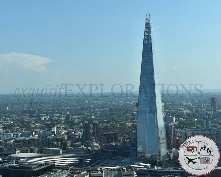 The Shard from Sky Garden; travel tips by exquisitEXPLORATIONS; budget travel; views of London