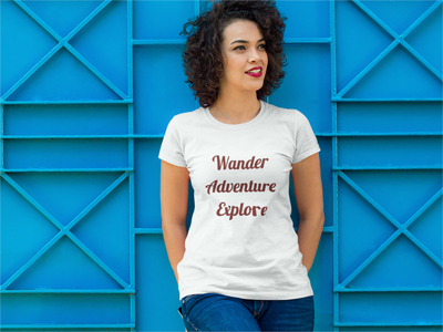 Wander - Adventure - Explore: Women's Crew Neck T-Shirt in White #travelgear #traveltshirt